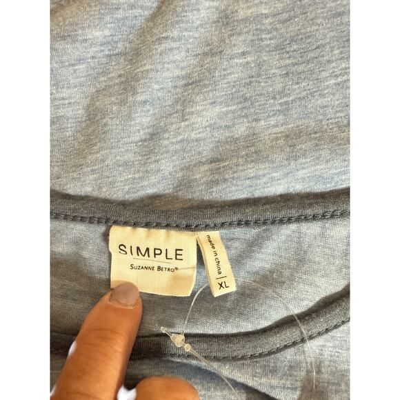 SIMPLE By Suzanne Betro Women's Color Block Cold Shoulder Top Size XL Blue NWT - Picture 6 of 7